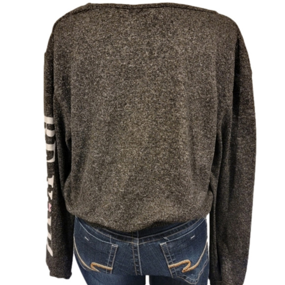 STREETWEAR Dark Gray Society Cropped Sweatshirt With Be Kind Graphic size M - Picture 6 of 8